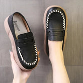 Mocassim feminino Plataforma Couro - Vanessa