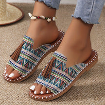 Chinelo De Verão Casual Com Detalhe De Franja Para Mulheres, Confortável E Leve Para Uso Ao Ar Livre Na Praia.