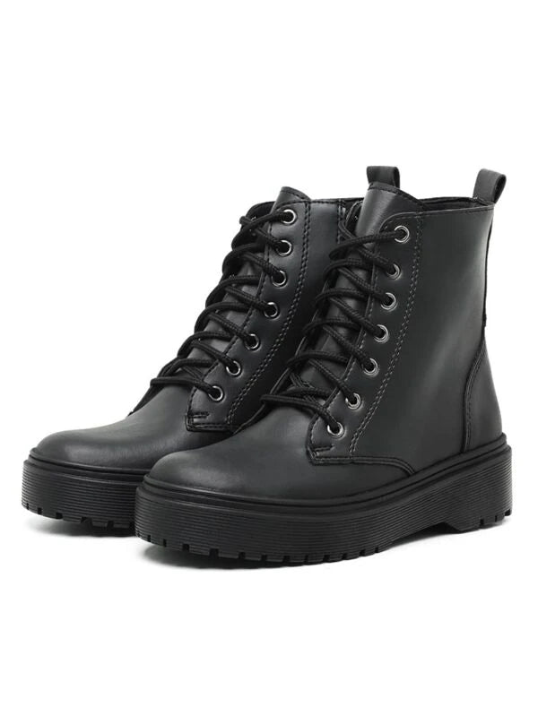 Coturno Feminino Bota Tratorada Preto